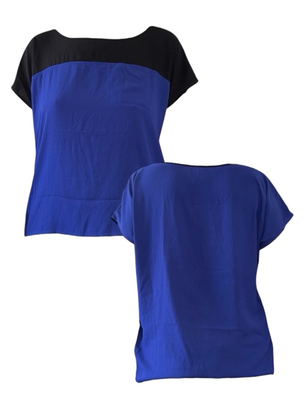 Blue and Black Colorblock Top